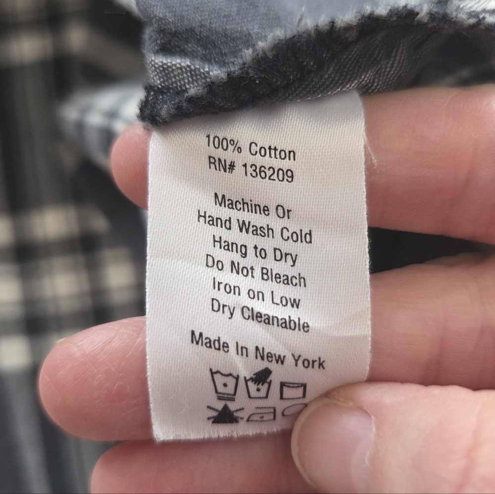 Hatch Black White Plaid Maternity Flannel Size 2 (8-10/M) Button Down Shirt Top - Picture 9 of 11